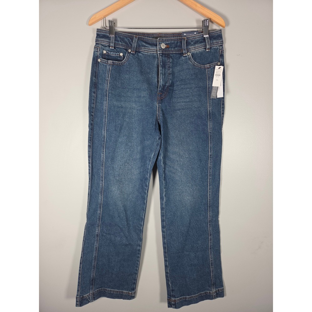 Talbots Relaxed Bootcut Jeans Mid Rise Slimming Panel Blue Denim 10P Petite NWT